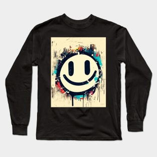 Street Art retro graffiti vintage Smile face Long Sleeve T-Shirt